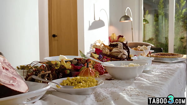 BBW MILF stepmom Codi Vore made special thanksgiving meal for her stepson