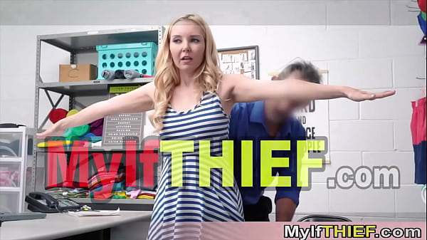 Cute English housewife caught stealing and gets punish fucked in the questioning room